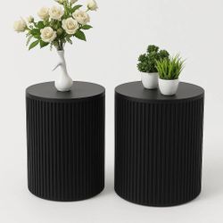 Black Wood End Tables 