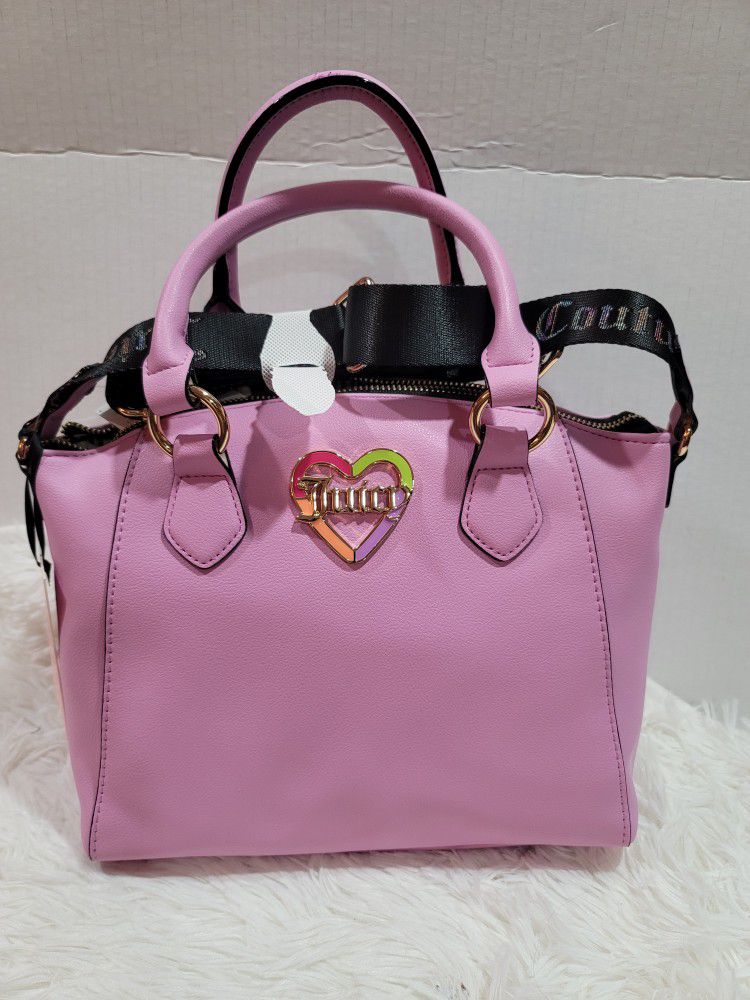 JUICY COUTURE FONDANT PINK LOVE MODE SATCHEL CROSSBODY BAG Brand New With Tags 