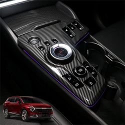 YOUTOOCAR Carbon Fiber Pattern Car Gear Shift Panel Cover Interior Trim Compatible with Kia Sportage 2023 Accessories