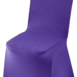 25 Purple Chair Covers, Polyester Spandex Chair Cover, Stretch Slipcovers for Wedding Party Dining Banquet Flat-Front Chair Covers
