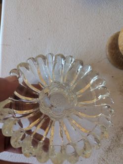 Antique glass low dish