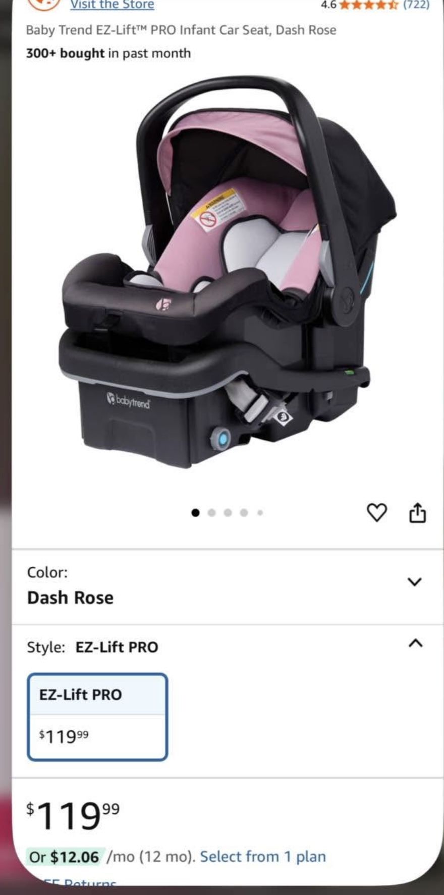 Baby Trend Car seat For Infant Girls