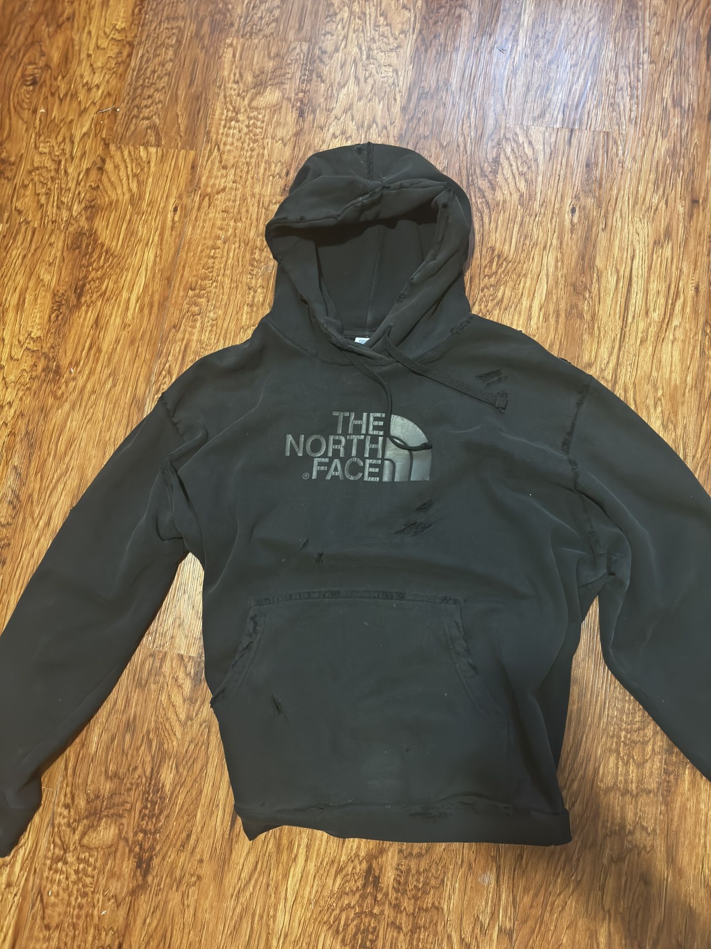 Distressed TNF Hoodie Thrifted