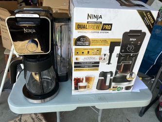 READ DESCRIPTION - Ninja CFP201 DualBrew System 12-Cup Coffee Maker, Single-Serve for Grounds & K-Cup Pod Compatible, 3 Brew Styles, 60-oz. Water Rese