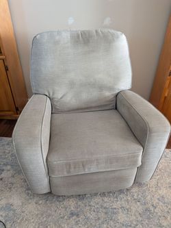 Light Gray Upholstered Recliner Chair