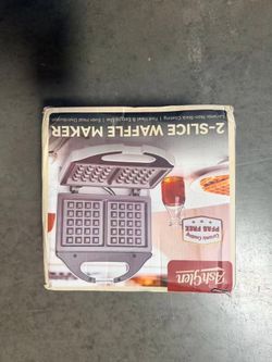 2-Slice Waffle Maker with PFAS-Free Ceramic Nonstick Coating – Open Box