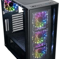 ROSEWILL CULLINAN MX Tempered Glass RGB ATX Mid Tower Computer Case with Remote Controlled RGB LED Fans