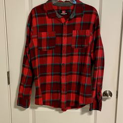 Quiksilver Button Up Plaid/Flannel Shirt Mens Large