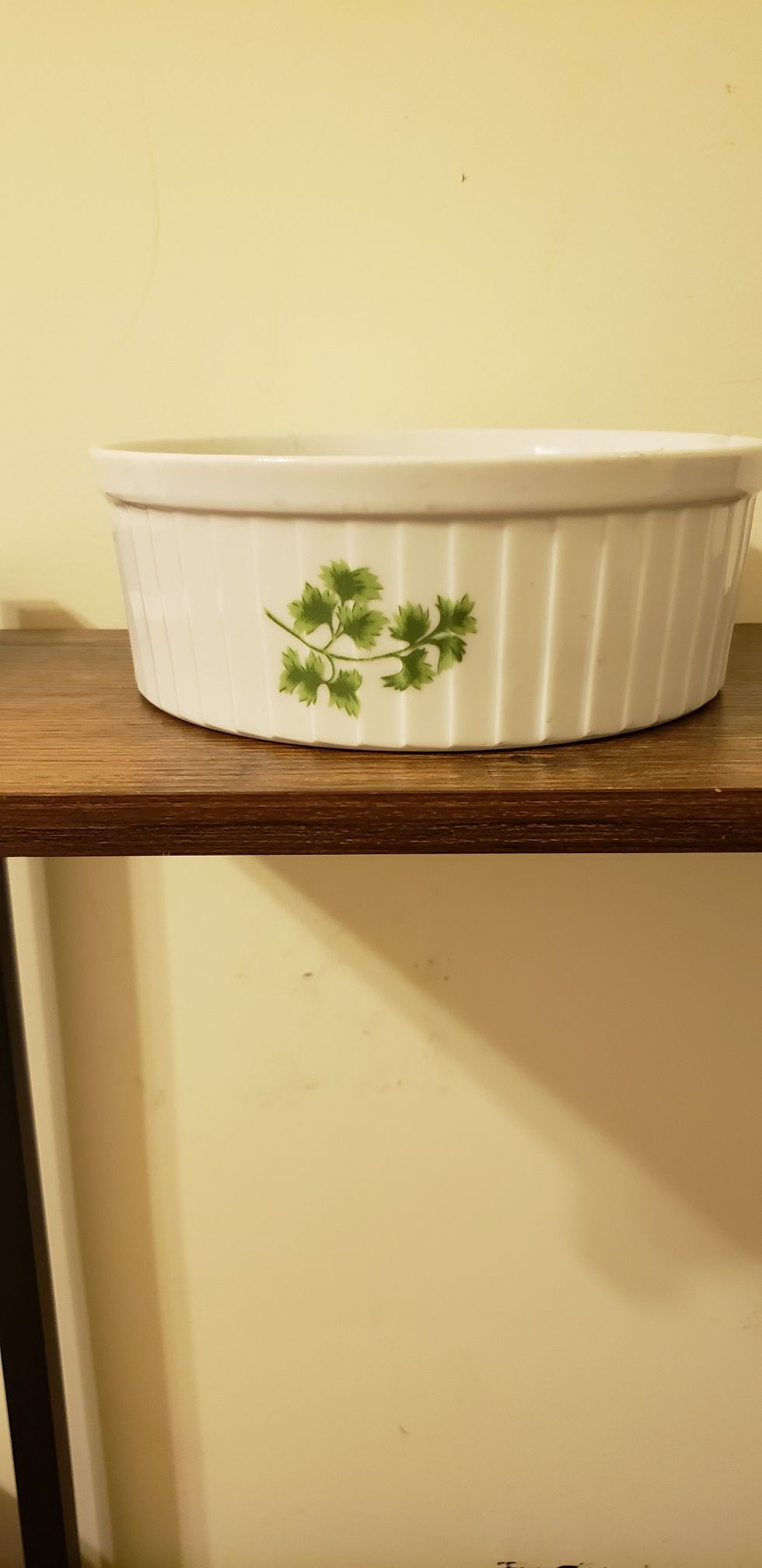 Vintage Sadek Parsley Oven To Table Souffle Casserole Dish