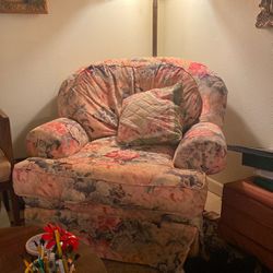 Large Vintage Floral Chair