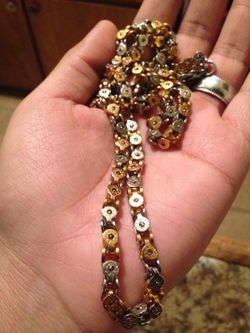 Gold Plated Two Tone Biker Chain