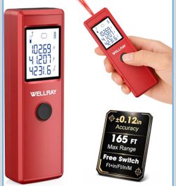 Laser Measuring Tool, 165FT/50M Laser Measure Tool with ±1/16" Accuracy, IP54 Laser Distance Meters with FT/in/M Units for Area/Volume, Laser Measurem