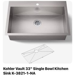 NEW Kohler Vault 33” Stainless Steel Kitchen Sink (K-3821-1-NA)