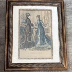 Vintage La Mode Illustrée by Mme Bravant-Castel - framed French Victorian fashion print