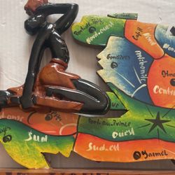 Vintage Hand Carve Haiti Art