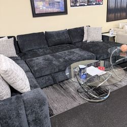 4 Piece Sectional With Pull Out Bed And Storage Chaise On Sale