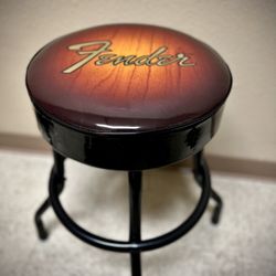 Bar Stool Guitar Fender Red Sparkle Logo Barstool 24 Inch Swivel