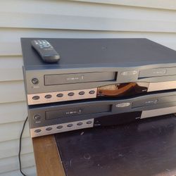 GoVideo Dual VHS Tape Players  (2) Many Unopened VHS Tapes & Electrograph Plasma TV