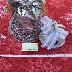 2 Small Silver Ornaments