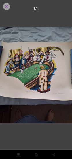 Famous clown Artist signed and numbered lithograph