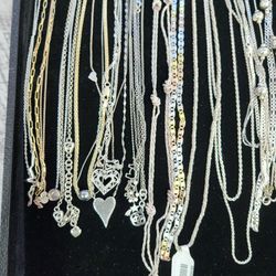 Pre-owned Sterling Silver and Two-Tone Necklaces - Assorted Chains & Styles -Starting at 399