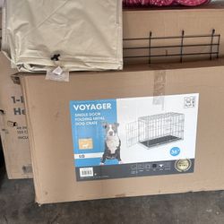Folding Metal Dog Crate Large With Cover And Bed