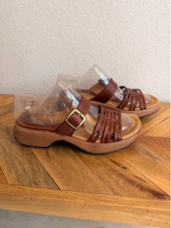 Dansko  Cognac Brown Leather Wedge Sandal Women’s US Size 8-8.5 EU 39 West Las Vegas See My Listings Summerlin
