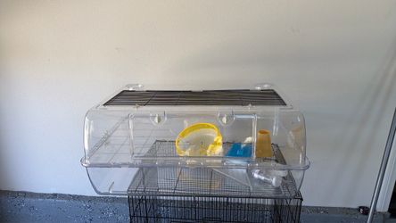 Large Clear Hamster Cage with Accessories