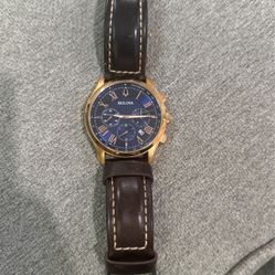 Bulova Blue And Rose Gold Men’s Watch 