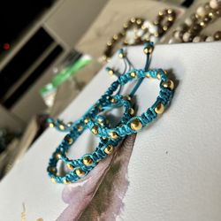 Adjustable Macramé And Gold filled Balls Bracelet 