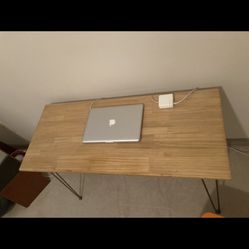 Solid Wooden Desk - 42” x 18” tabletop size, golden oak stain