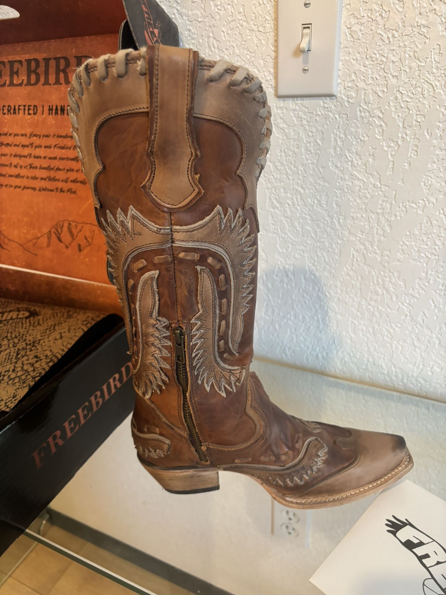 New Freebird Wayne Boots Cognac 7m