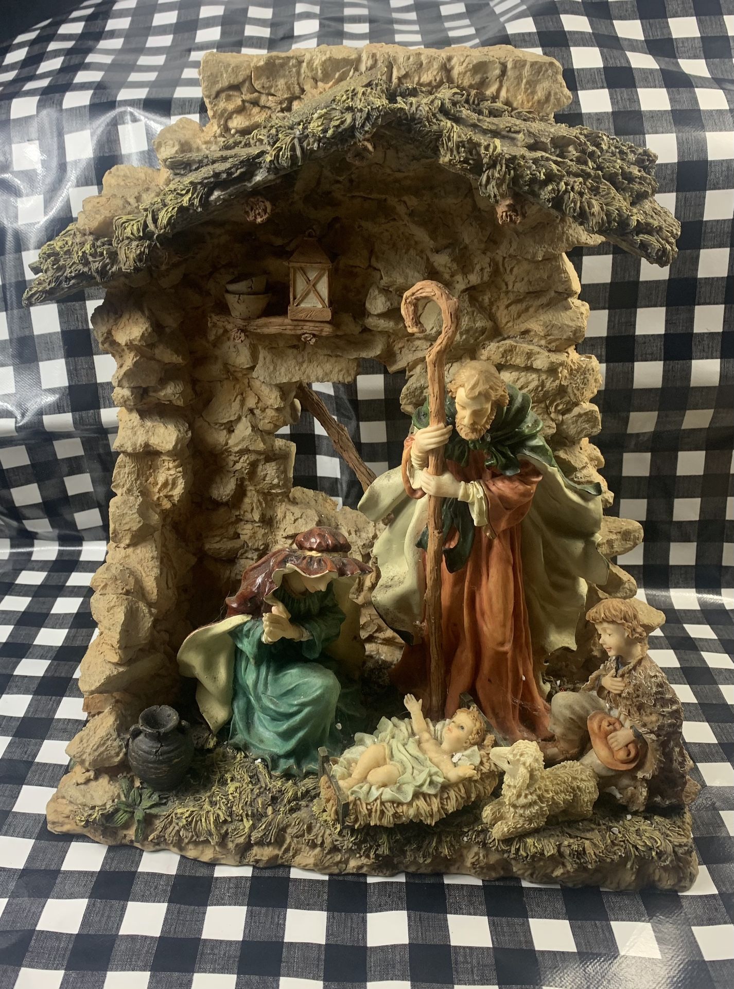 Nativity Stone Scene 12.5” Wide X 16” Tall