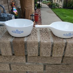 Vintage Cornflower Corning Ware Skillet And Saucepan