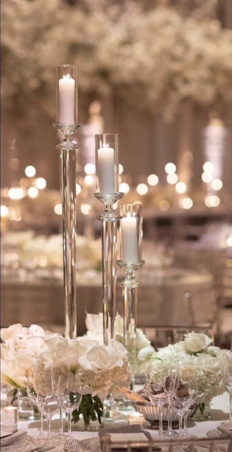 Set of 3 Glass Candle Holder Trio