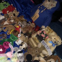 Huge Vintage Bear Lot  And Many Beanie Babies