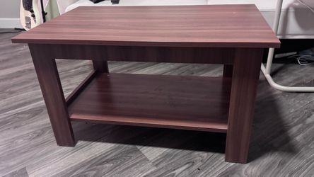 Wooden Coffee Table with Storage Shelf — $25 OBO
