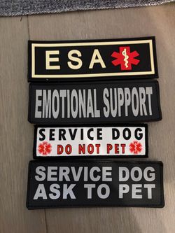 Service Dog & ESA Vest Patches Set of 4