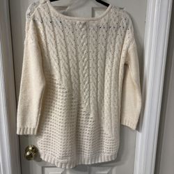 Ladies Lucky Brand, Cable Sweater, Size Medium 