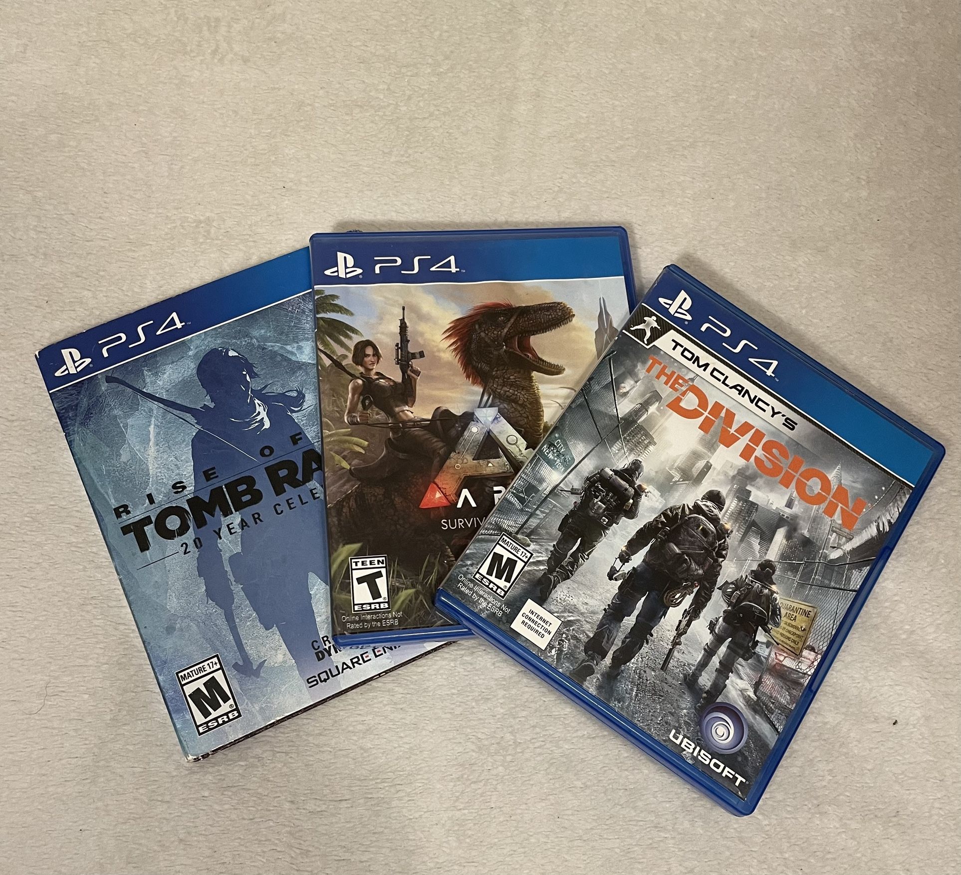 PS4 Game Bundle – Tomb Raider, Ark, The Division