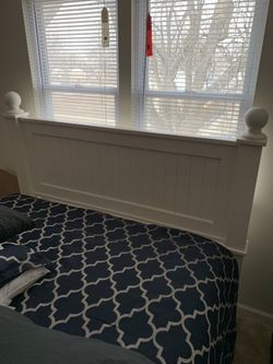White queen headboard
