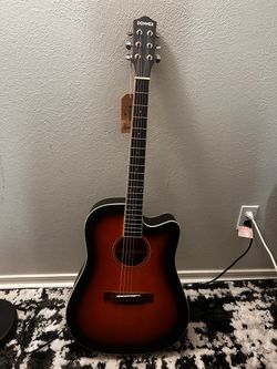 Donner Acoustic Guitar Sunburst Cutaway