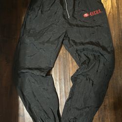 90s San Francisco 49ers Pro Player Track Pants XL Black NFL Vintage