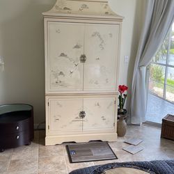 Hand Painted Oriental Armoire