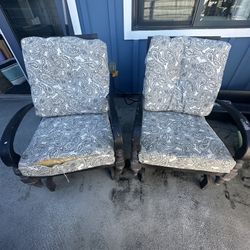 (2) Mallin Outdoor Aluminum Rocking Lounge Chairs