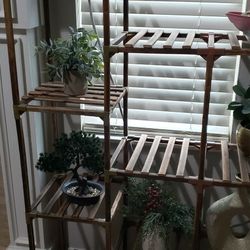 Plant Stand With Fake Plants