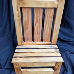 Handcrafted Miniature Wooden Chair – Rustic Slatted Design (18” Tall)