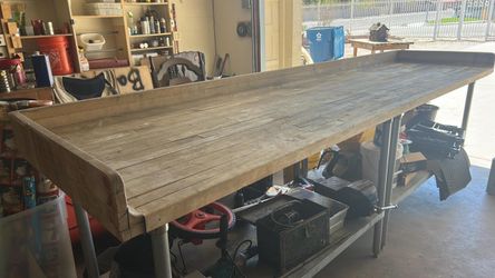 10 ft Restaurant Hardwood Top Worktable