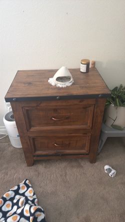 Rustic Wood Nightstand Free