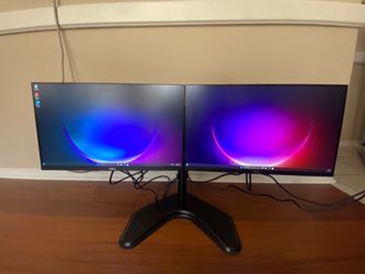 Two Dell P2419H 24inch Monitors with brand new dual Stand, HDMI and power cables included